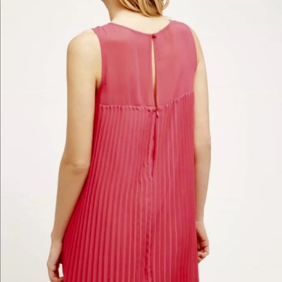 Anthropologie pinkorange Layered Pleated Dress XXS - Picture 3 of 5